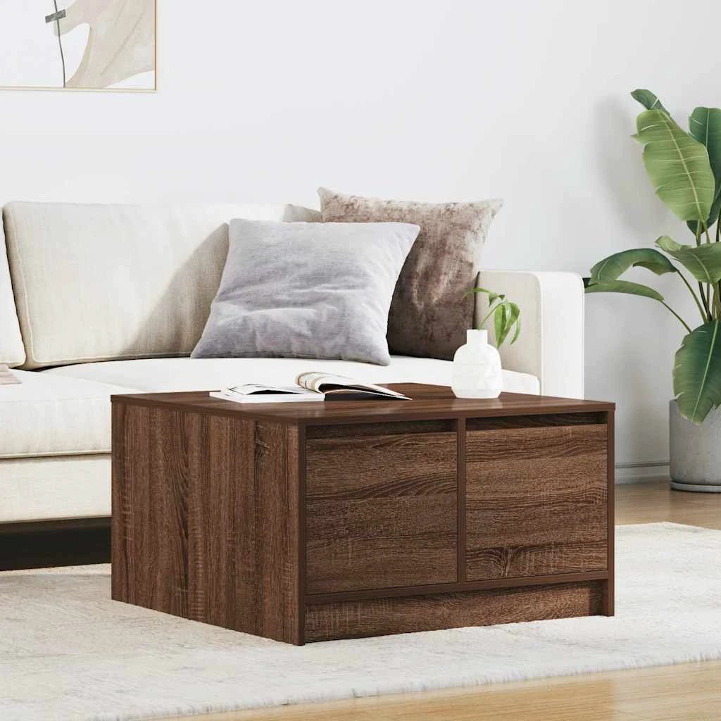 VidaXL Coffee Table 100x100x40 cm with Drawers Living Room by vidaXL