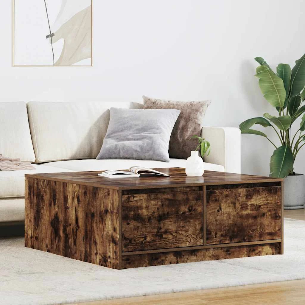 VidaXL Coffee Table 100x100x40 cm with Drawers Living Room by vidaXL