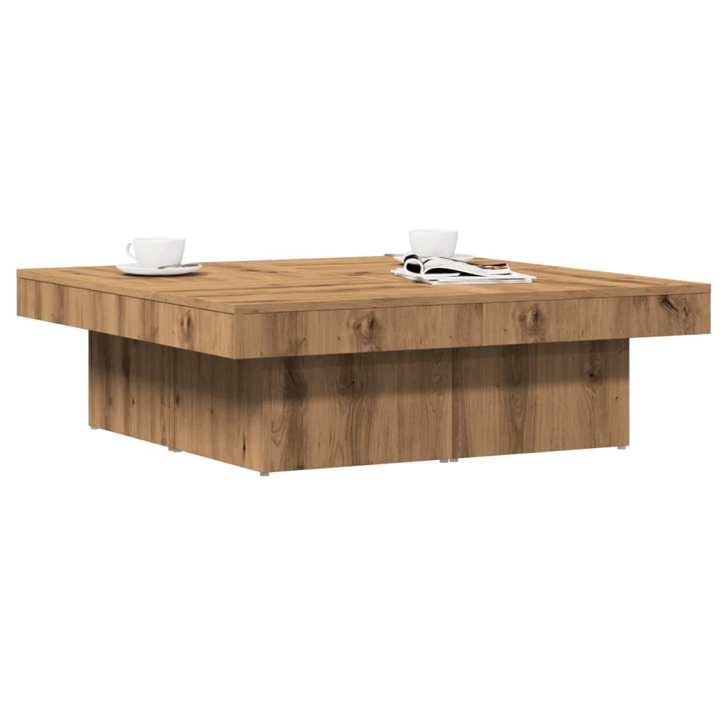 vidaXL VidaXL Coffee Table 90x90x28 cm Smoked Oak Engineered Wood Living Room Centerpiece - Coffee Table