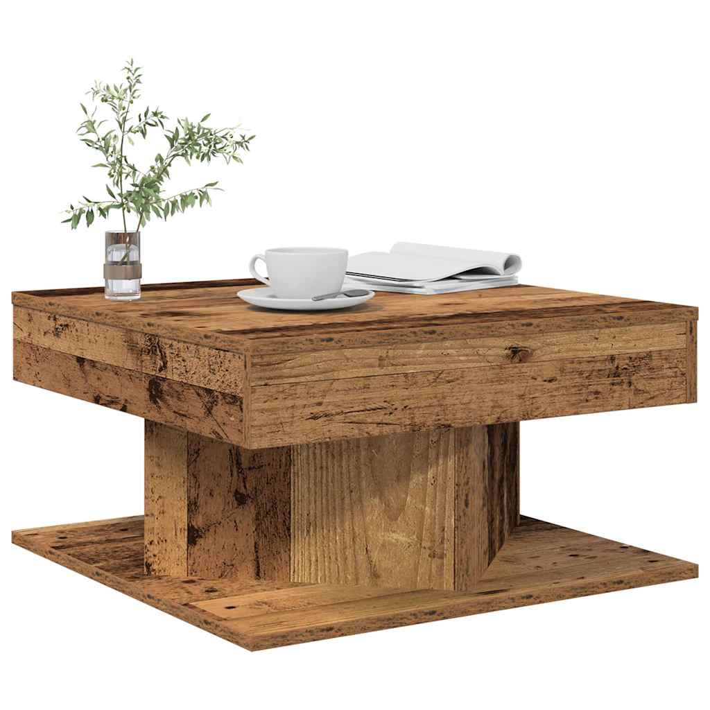 VidaXL Coffee Table 57x57x30 Cm Smoked Oak Engineered Wood With Moisture Resistant Finish Living Room Decor by vidaXL
