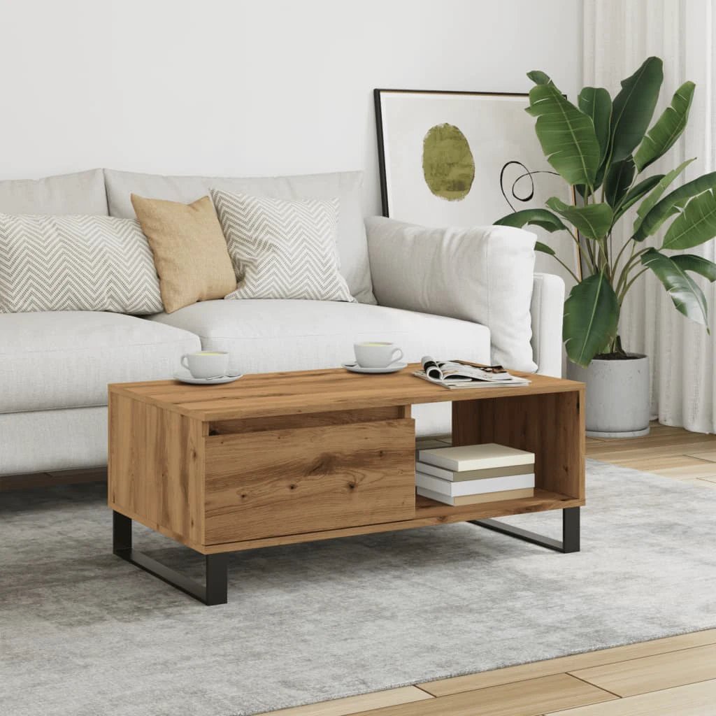 vidaXL Coffee Table 90x50x36.5 Engineered Wood Living Room by vidaXL