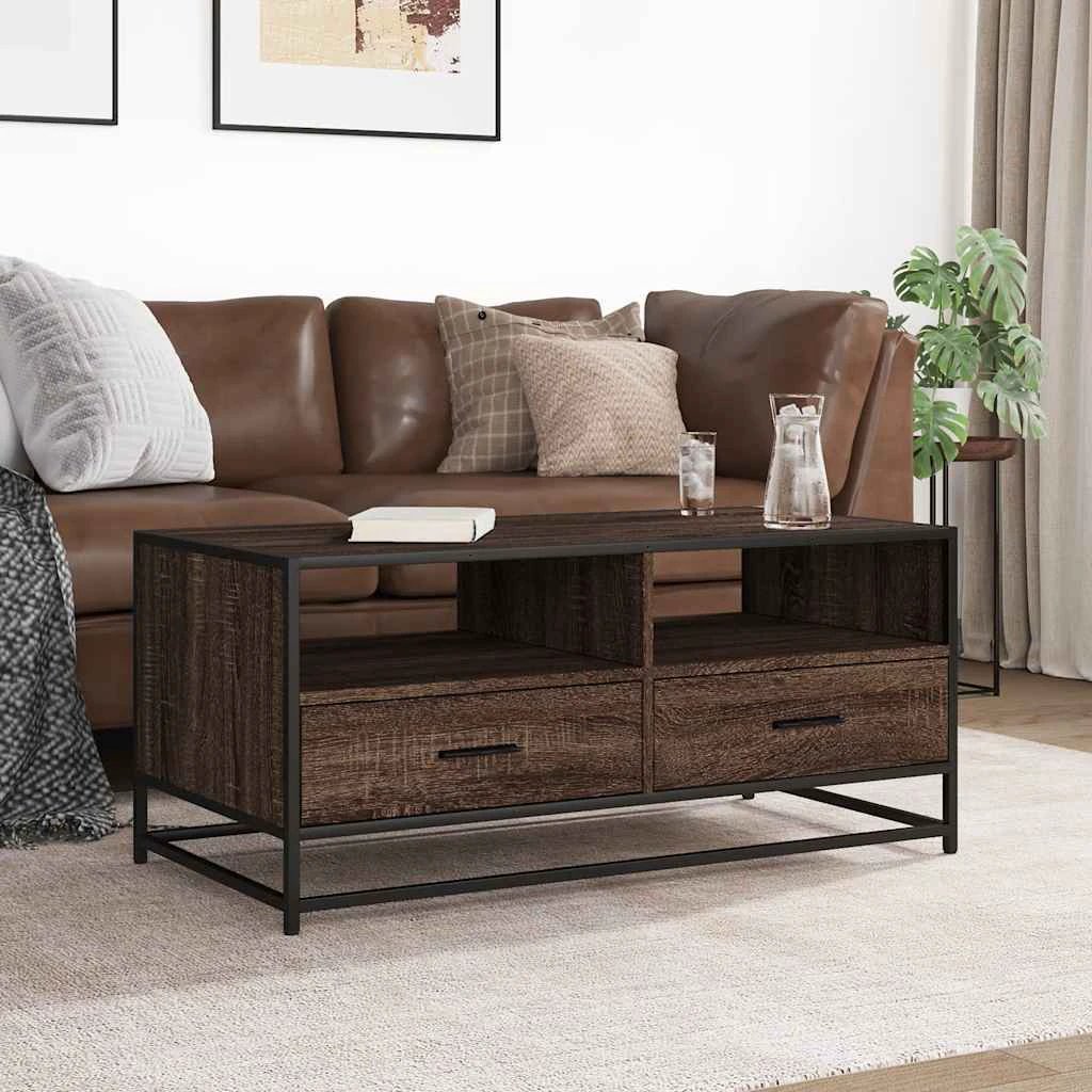 VidaXL Coffee Table 100x50x45 CM Wood And Metal Home by vidaXL