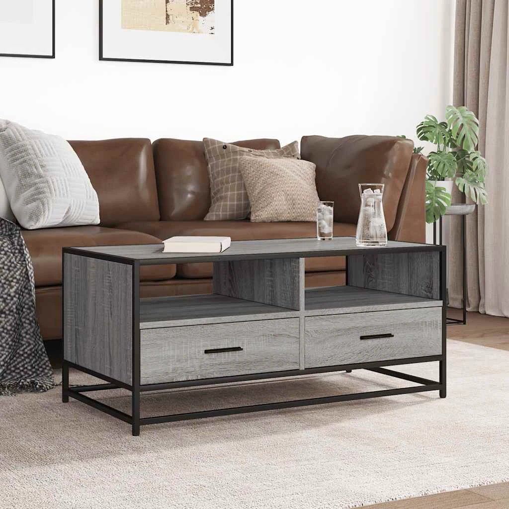 VidaXL Coffee Table 100x50x45 CM Wood And Metal Home by vidaXL