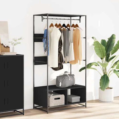 vidaXL Wardrobe Black 90x50x180 cm Engineered Wood by vidaXL