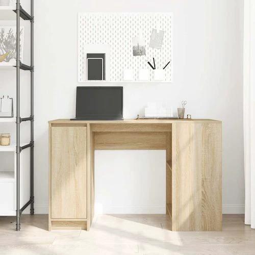 vidaXL Desk 120x42x76 cm Engineered Wood with Versatile Storage for Home Office Use by vidaXL