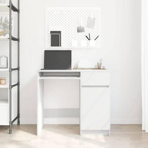 vidaXL Desk 86x49x76 cm Engineered Wood with Versatile Storage Solutions for Home Office Use by vidaXL