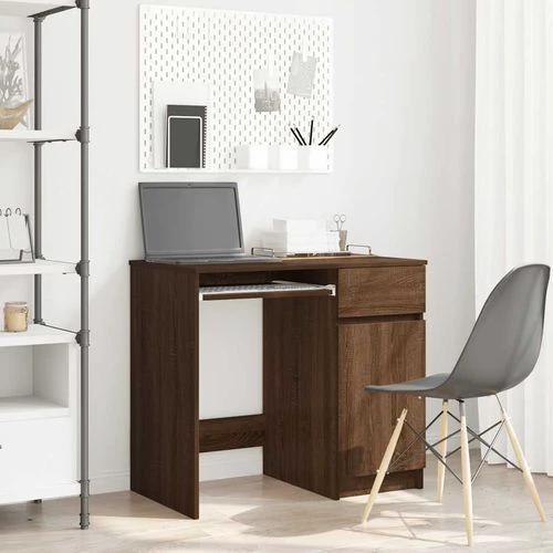 vidaXL vidaXL Desk 86x49x76 cm Engineered Wood with Versatile Storage Solutions for Home Office Use - Desk