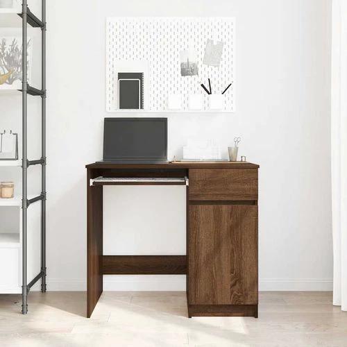 vidaXL vidaXL Desk 86x49x76 cm Engineered Wood with Versatile Storage Solutions for Home Office Use - Desk