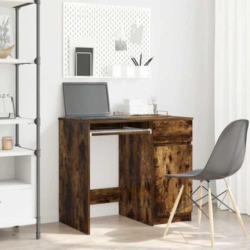 vidaXL vidaXL Desk 86x49x76 cm Engineered Wood with Versatile Storage Solutions for Home Office Use - Desk
