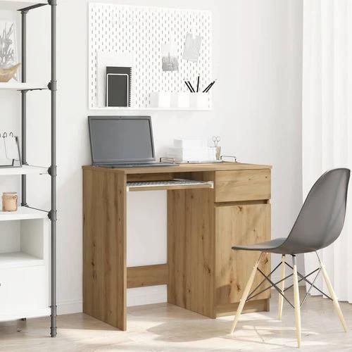 vidaXL vidaXL Desk 86x49x76 cm Engineered Wood with Versatile Storage Solutions for Home Office Use - Desk