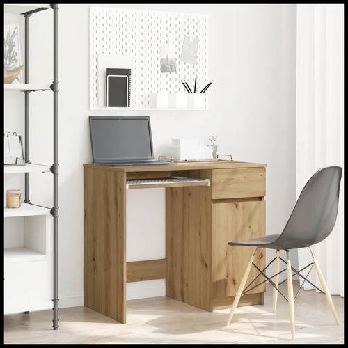 vidaXL vidaXL Desk 86x49x76 cm Engineered Wood with Versatile Storage Solutions for Home Office Use - Desk