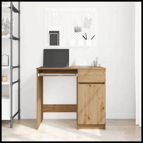 vidaXL vidaXL Desk 86x49x76 cm Engineered Wood with Versatile Storage Solutions for Home Office Use - Desk