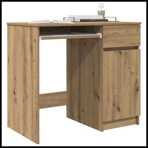 vidaXL vidaXL Desk 86x49x76 cm Engineered Wood with Versatile Storage Solutions for Home Office Use - Desk