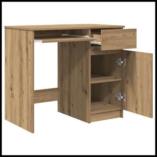 vidaXL vidaXL Desk 86x49x76 cm Engineered Wood with Versatile Storage Solutions for Home Office Use - Desk
