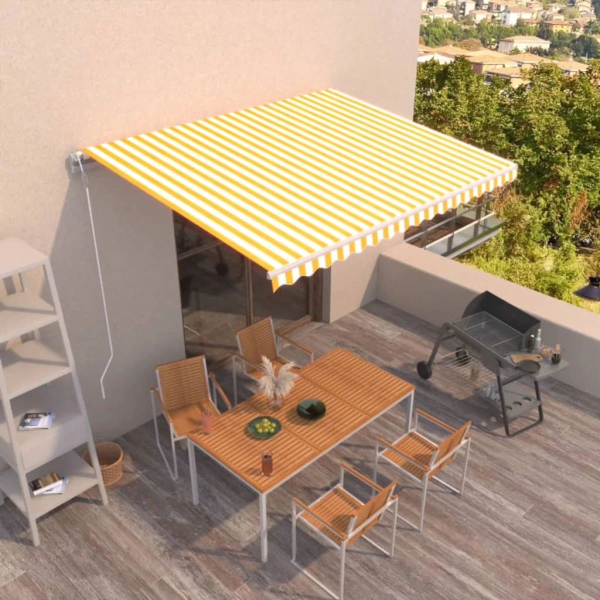 vidaXL vidaXL Retractable Awning Burgundy 350x250cm - Cover