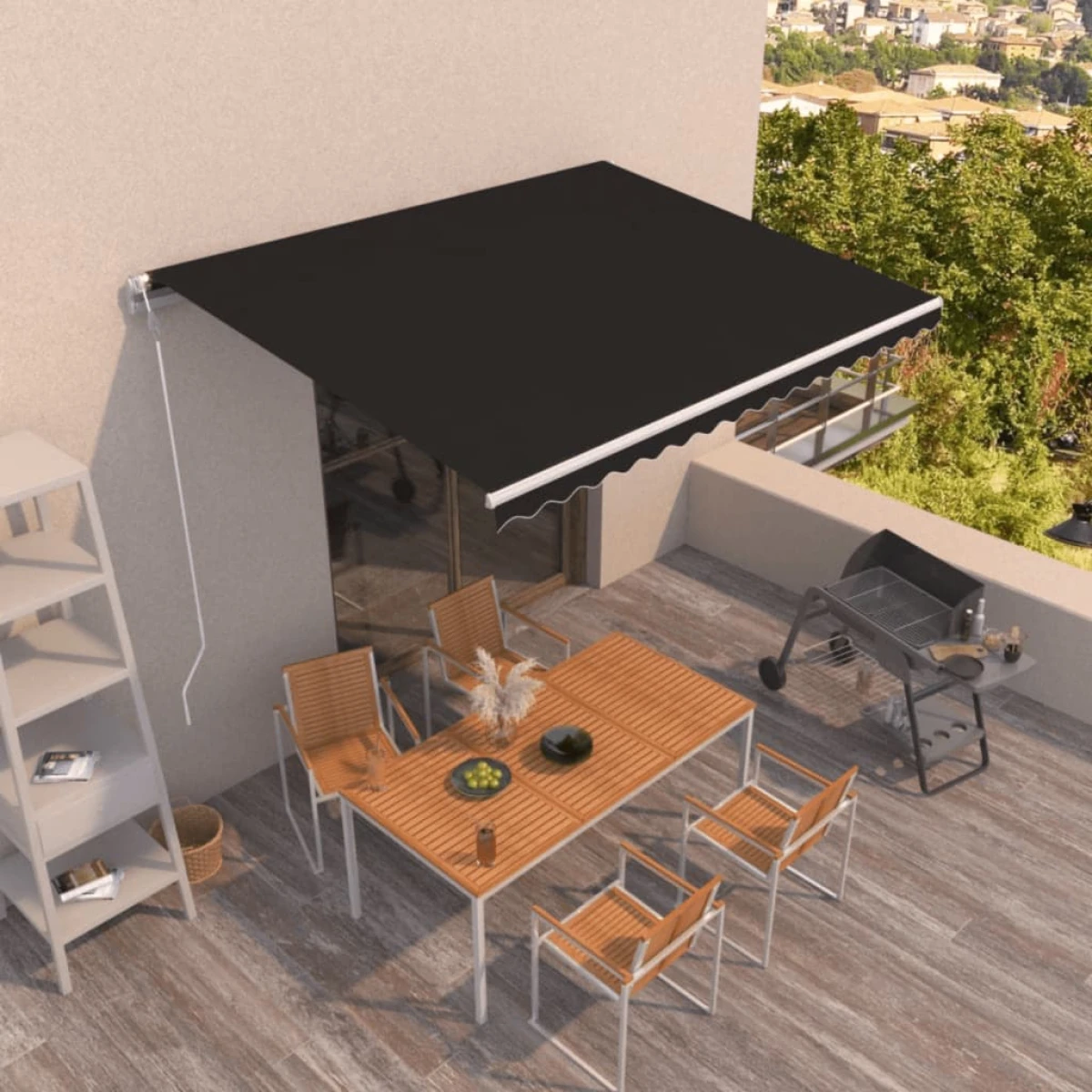 vidaXL vidaXL Retractable Awning Burgundy 350x250cm - Cover