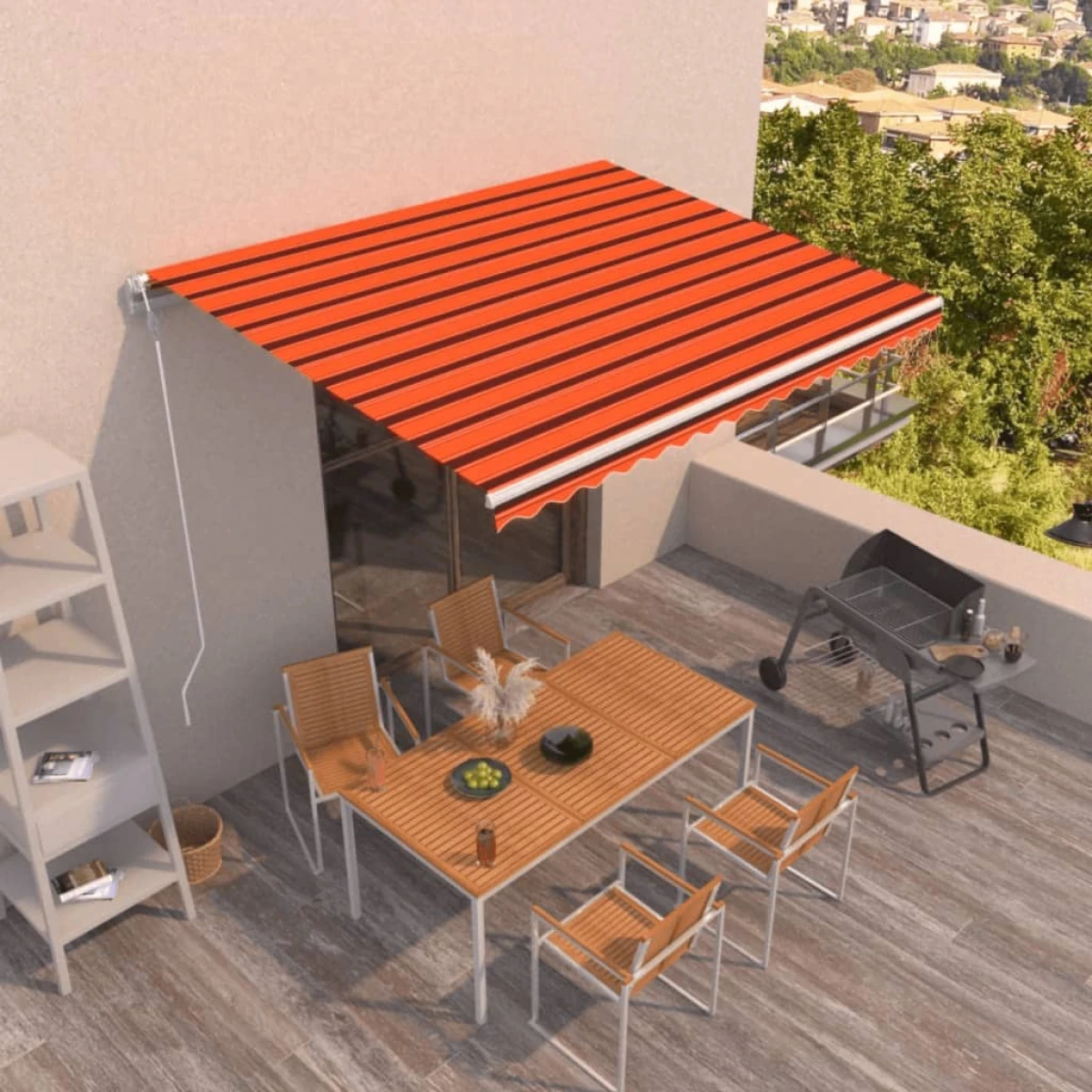 vidaXL vidaXL Retractable Awning Burgundy 350x250cm - Cover