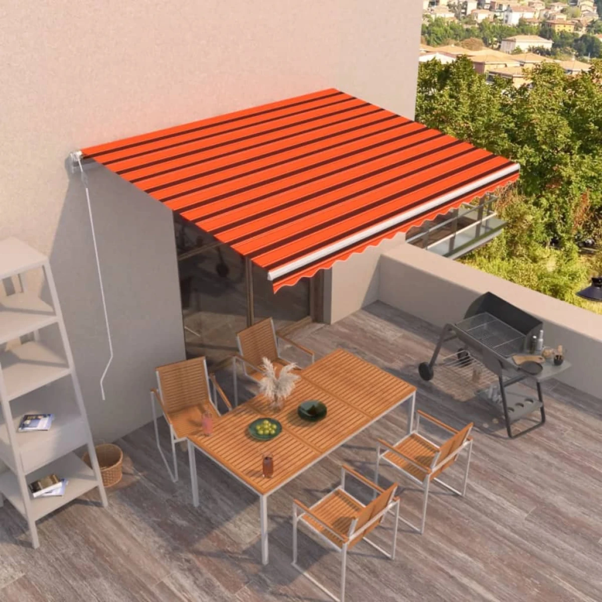 vidaXL Retractable Awning Burgundy 350x250cm by vidaXL