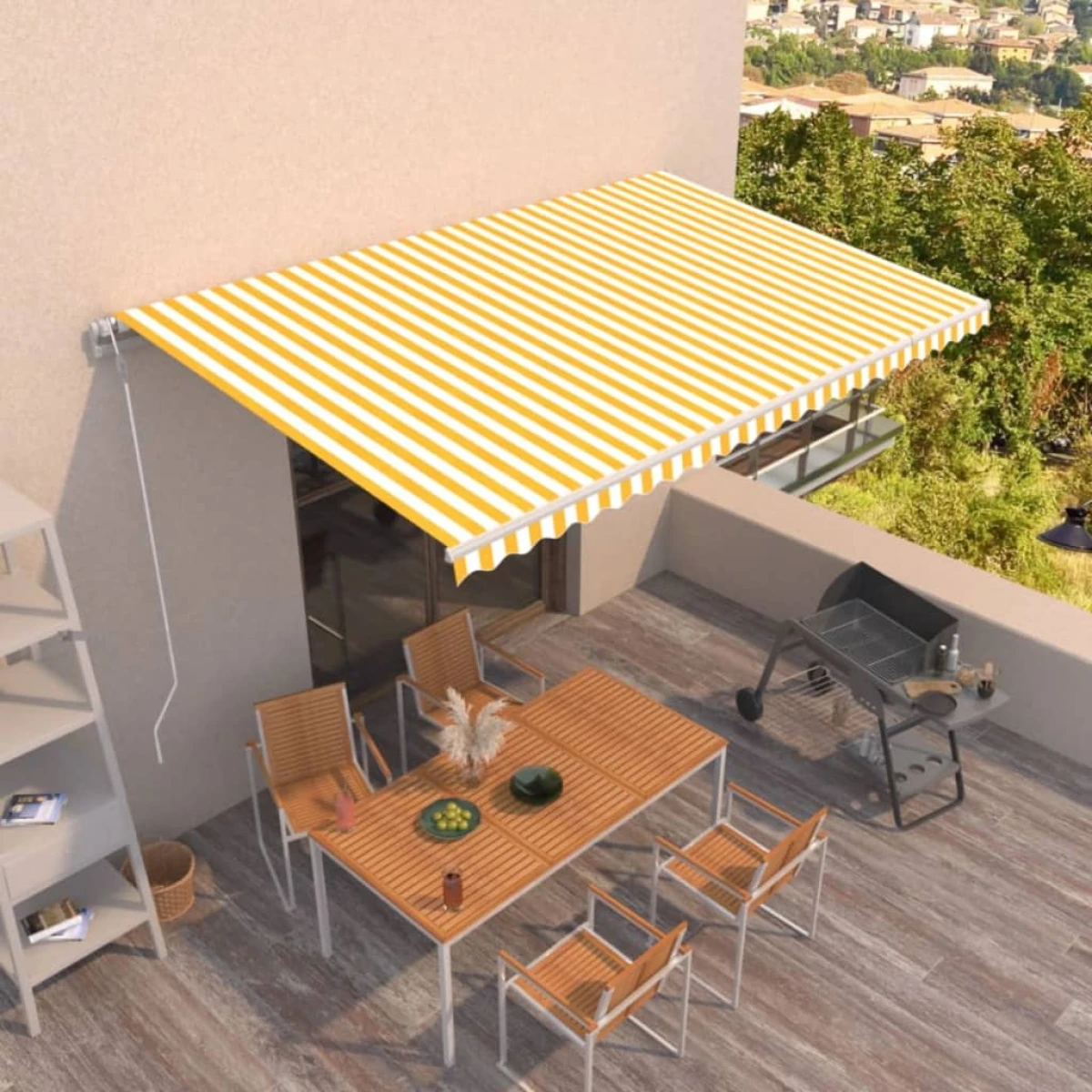 vidaXL Retractable Awning Burgundy 350x250cm by vidaXL