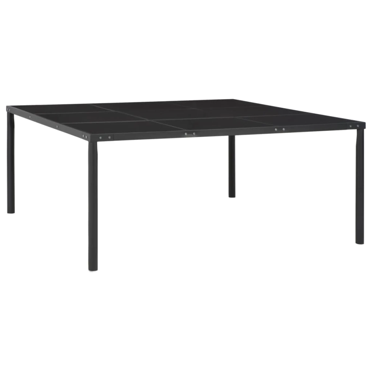vidaXL Premium Garden Dining Table 170x170x74.5 cm Glass Top and Steel Powder Coated Frame For Outdoor Patio - Garden Table
