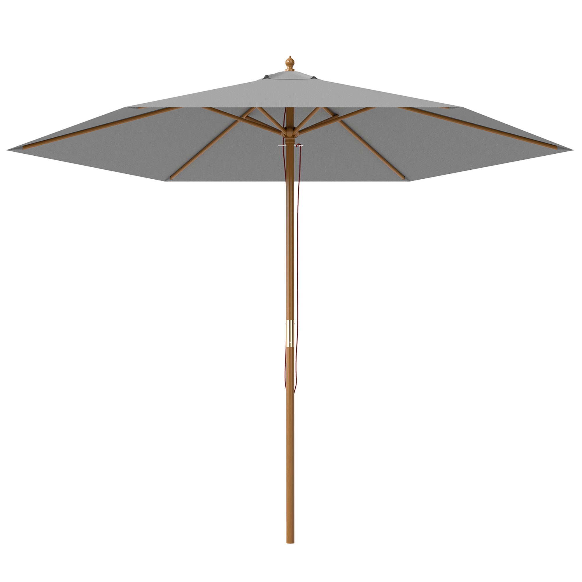 Outsunny 2.5m Wooden Garden Patio Parasol Umbrella - Parasol