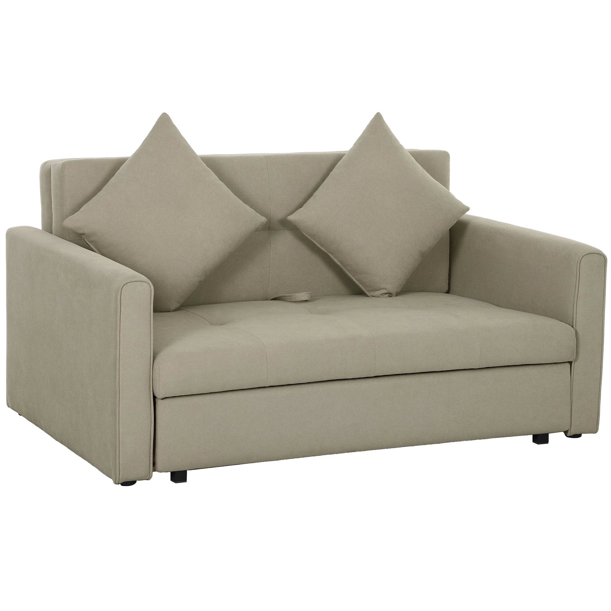Premium Convertible Loveseat 60in Wide With Storage Office by HOMCOM
