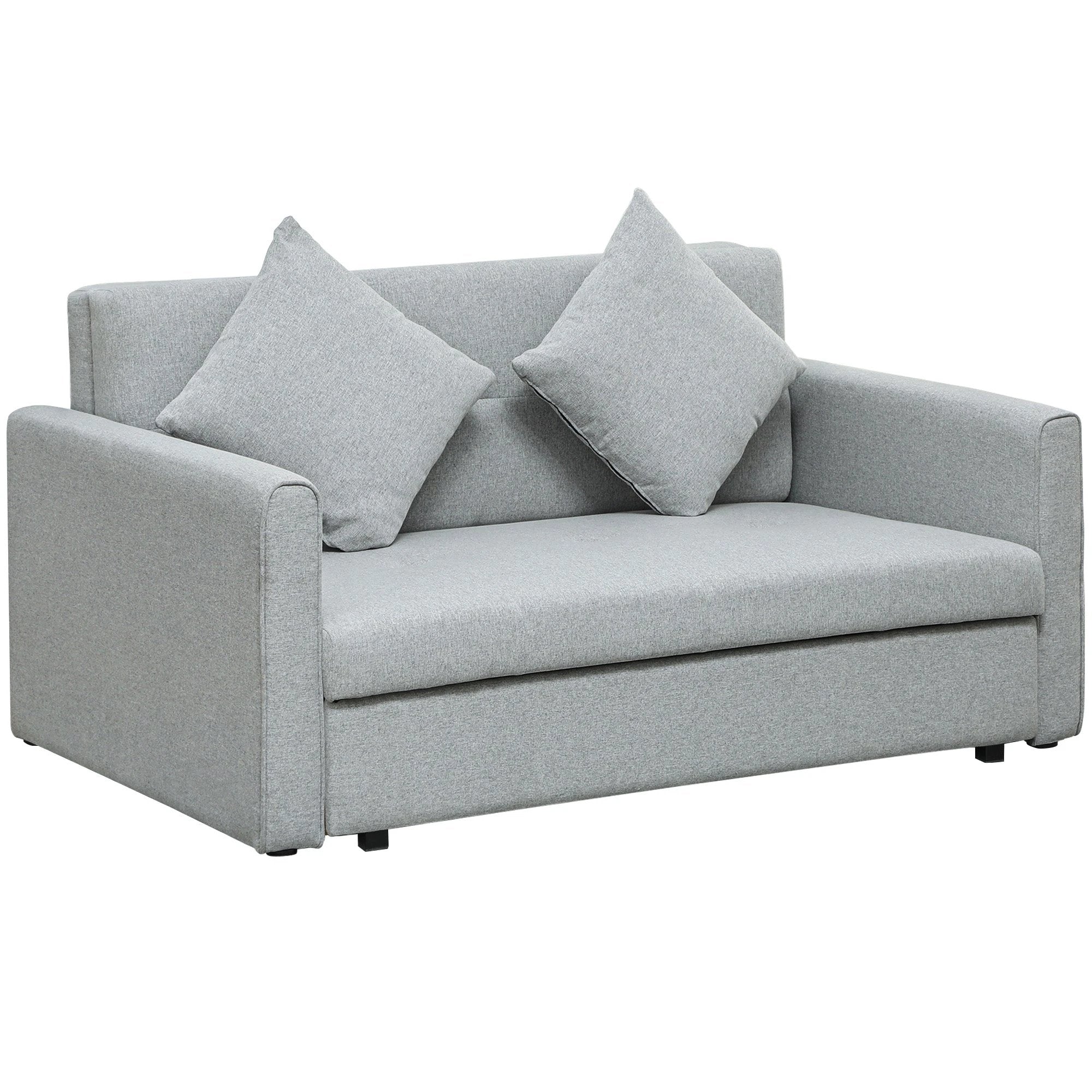 Premium Convertible Loveseat 60in Wide With Storage Office by HOMCOM
