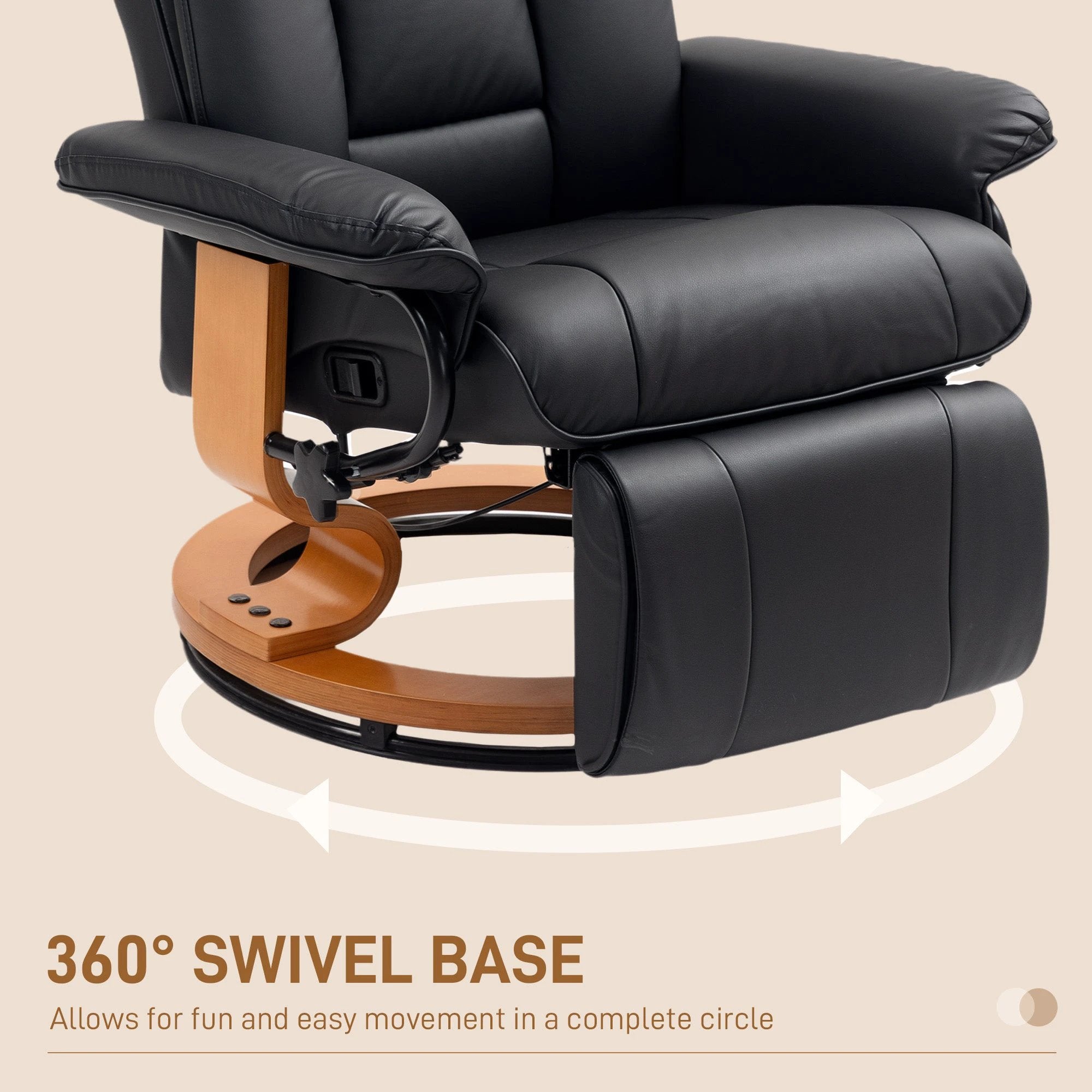 HOMCOM Reclining Armchair 135Degree Footrest LivingRoom by HOMCOM