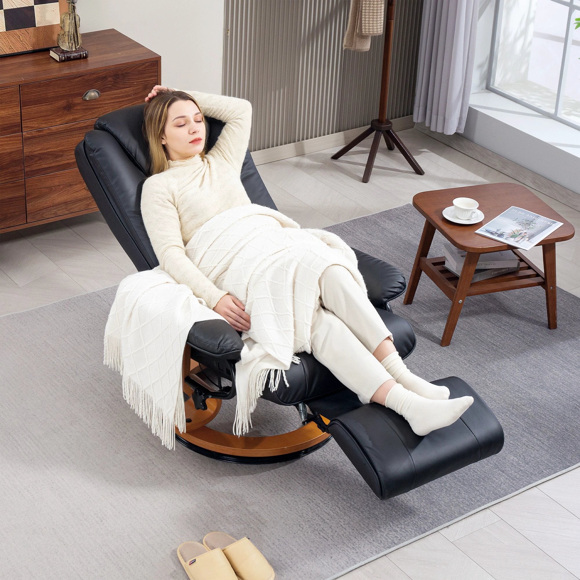 HOMCOM HOMCOM Reclining Armchair 135Degree Footrest LivingRoom - Recliner