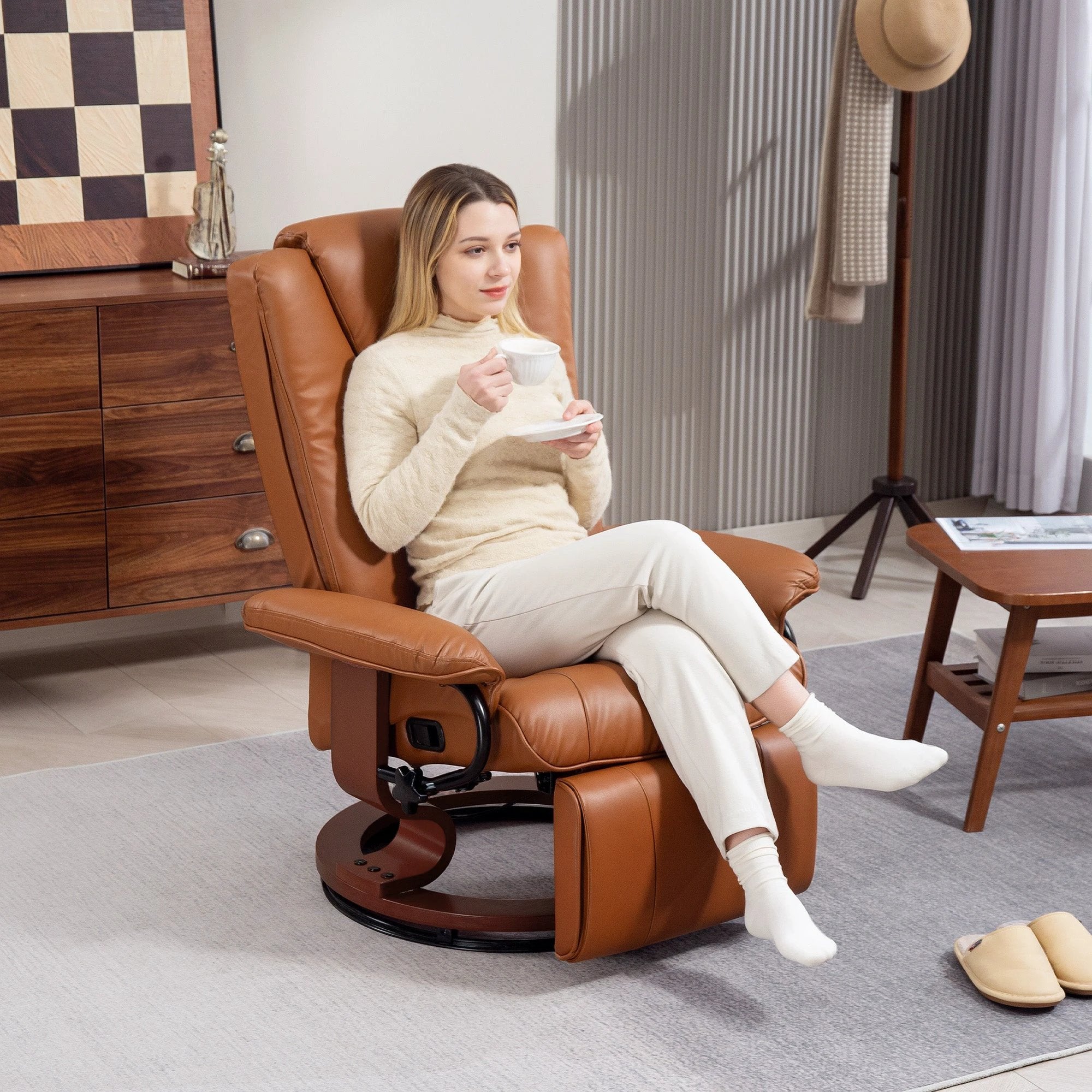 HOMCOM HOMCOM Reclining Armchair 135Degree Footrest LivingRoom - Recliner