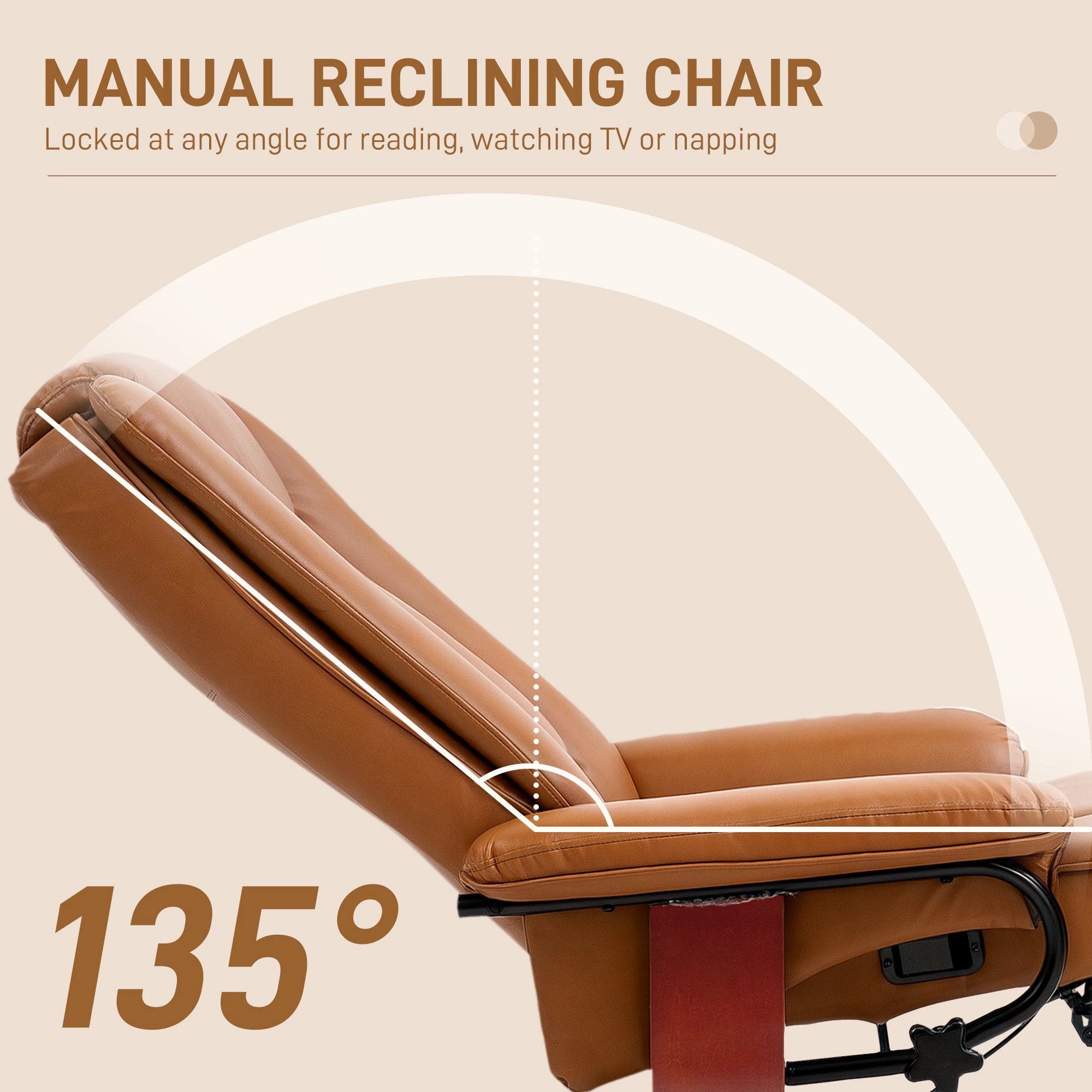HOMCOM HOMCOM Reclining Armchair 135Degree Footrest LivingRoom - Recliner