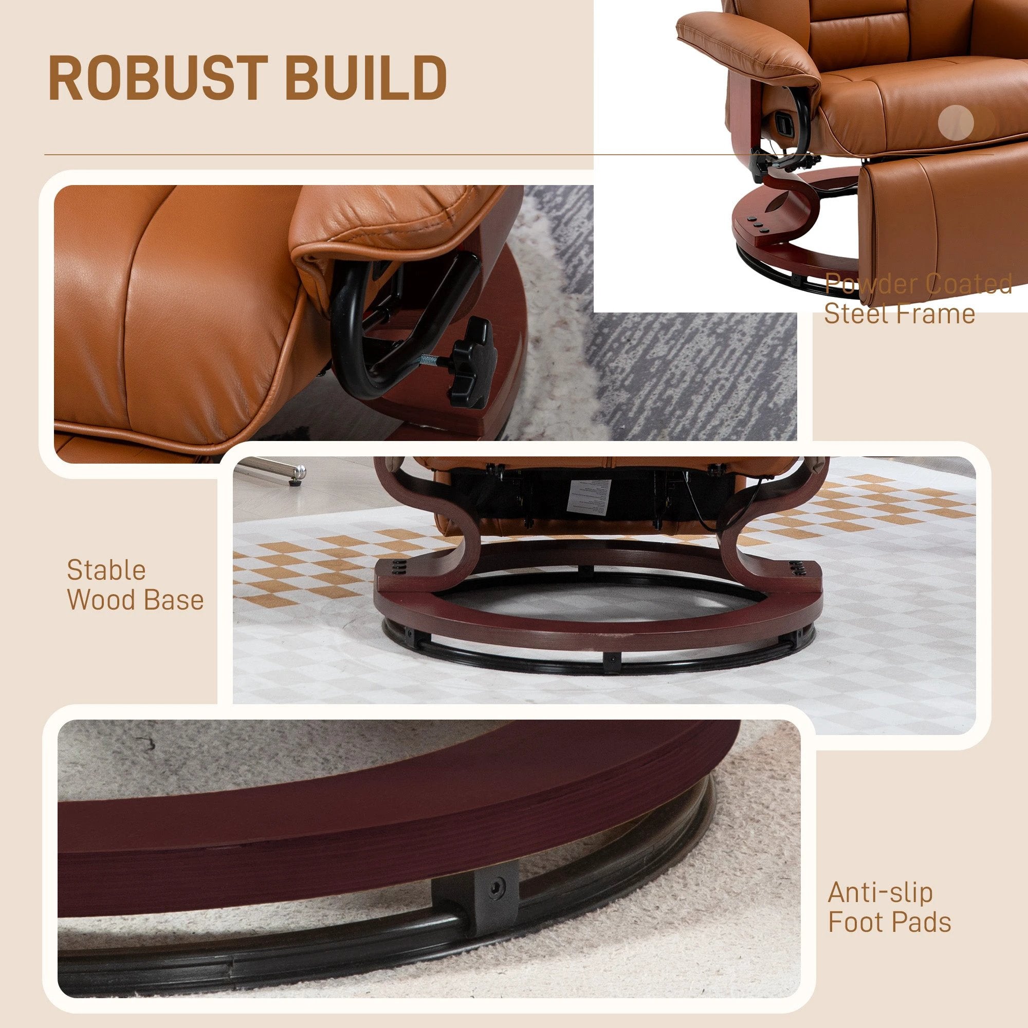 HOMCOM HOMCOM Reclining Armchair 135Degree Footrest LivingRoom - Recliner