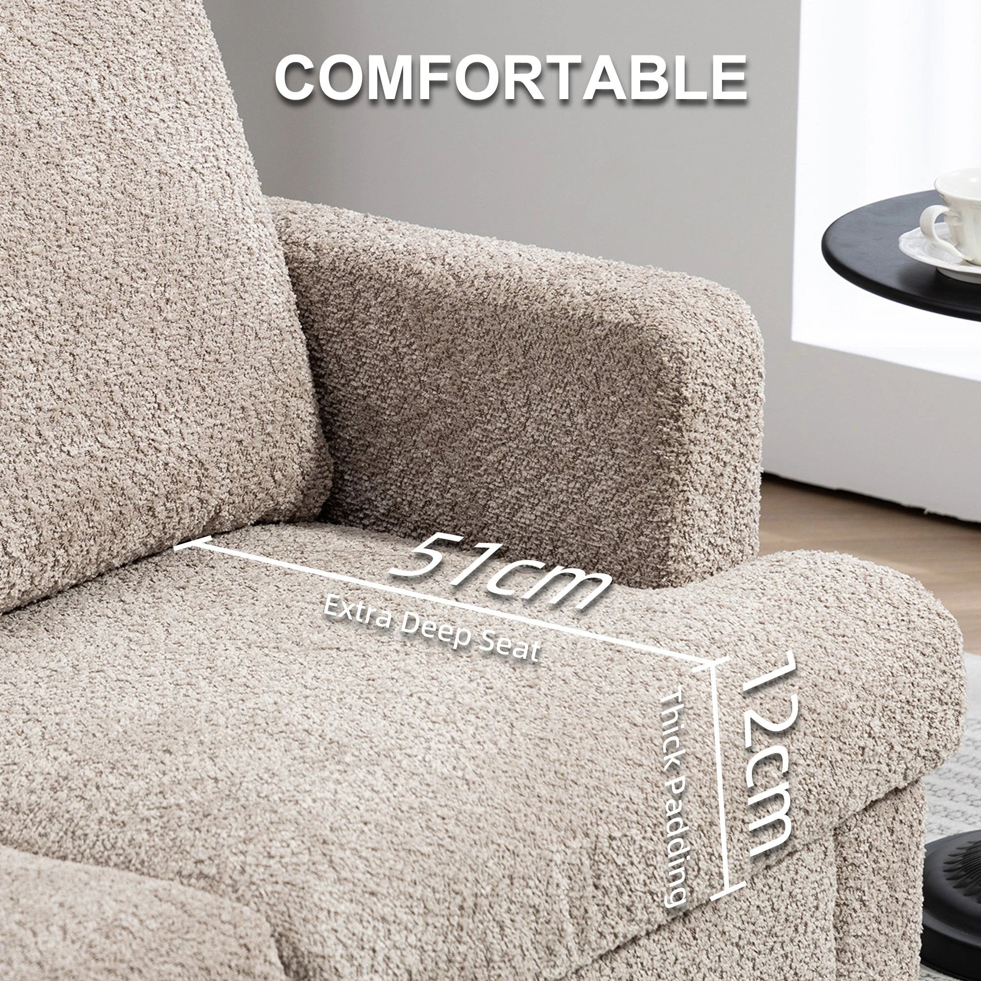 HOMCOM Chenille Loveseat 138 cm S Springs For Small Rooms - Sofa