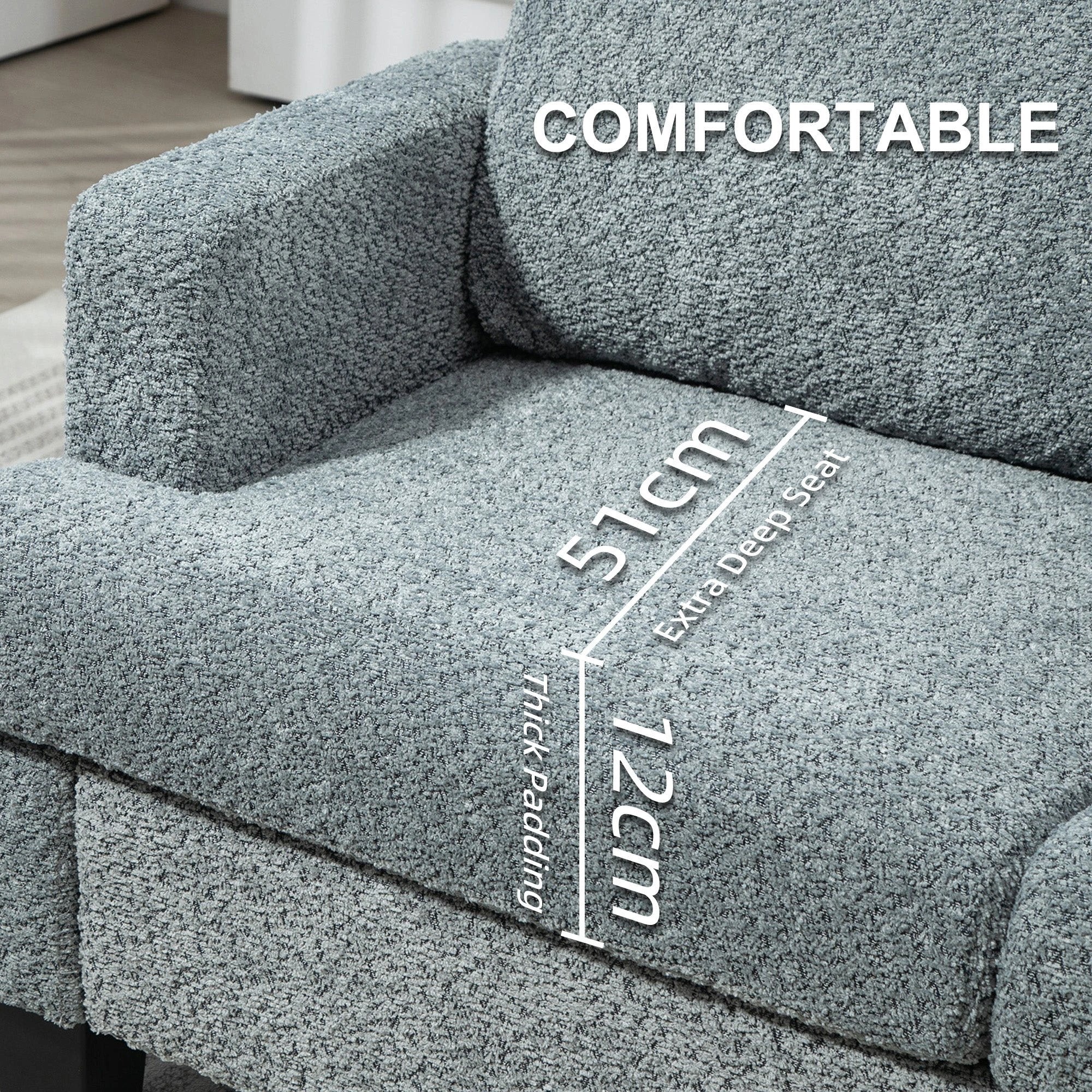 HOMCOM Chenille Loveseat 138 cm S Springs For Small Rooms - Sofa