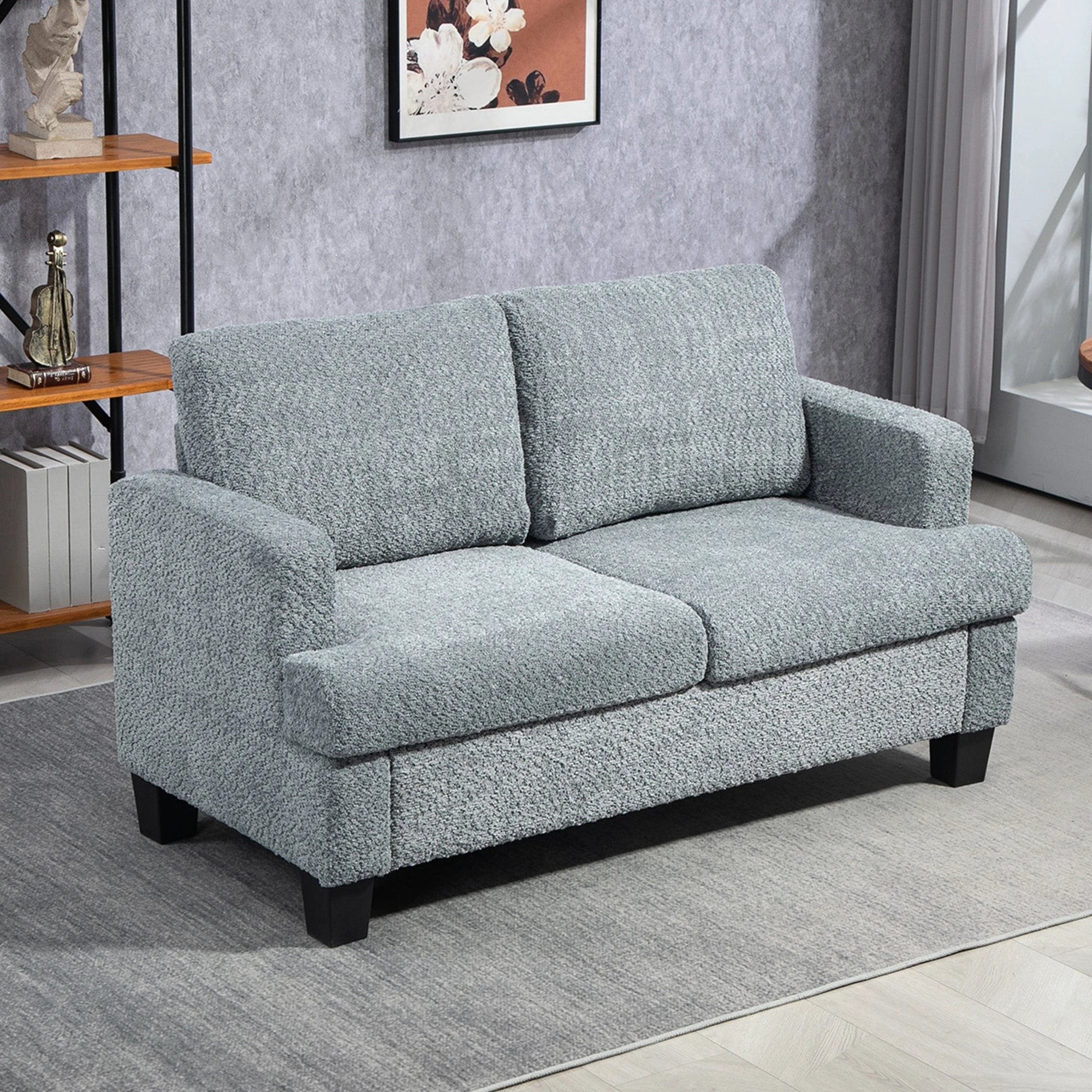 Homcom Chenille Loveseat 138 cm S Springs For Small Rooms by HOMCOM