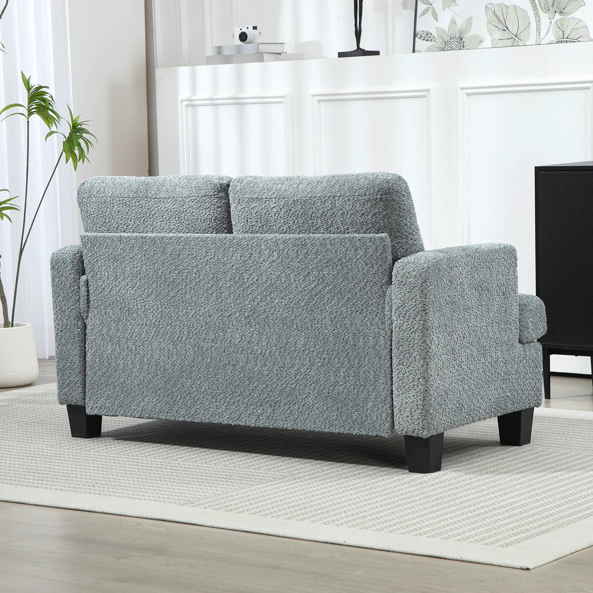Homcom Chenille Loveseat 138 cm S Springs For Small Rooms by HOMCOM