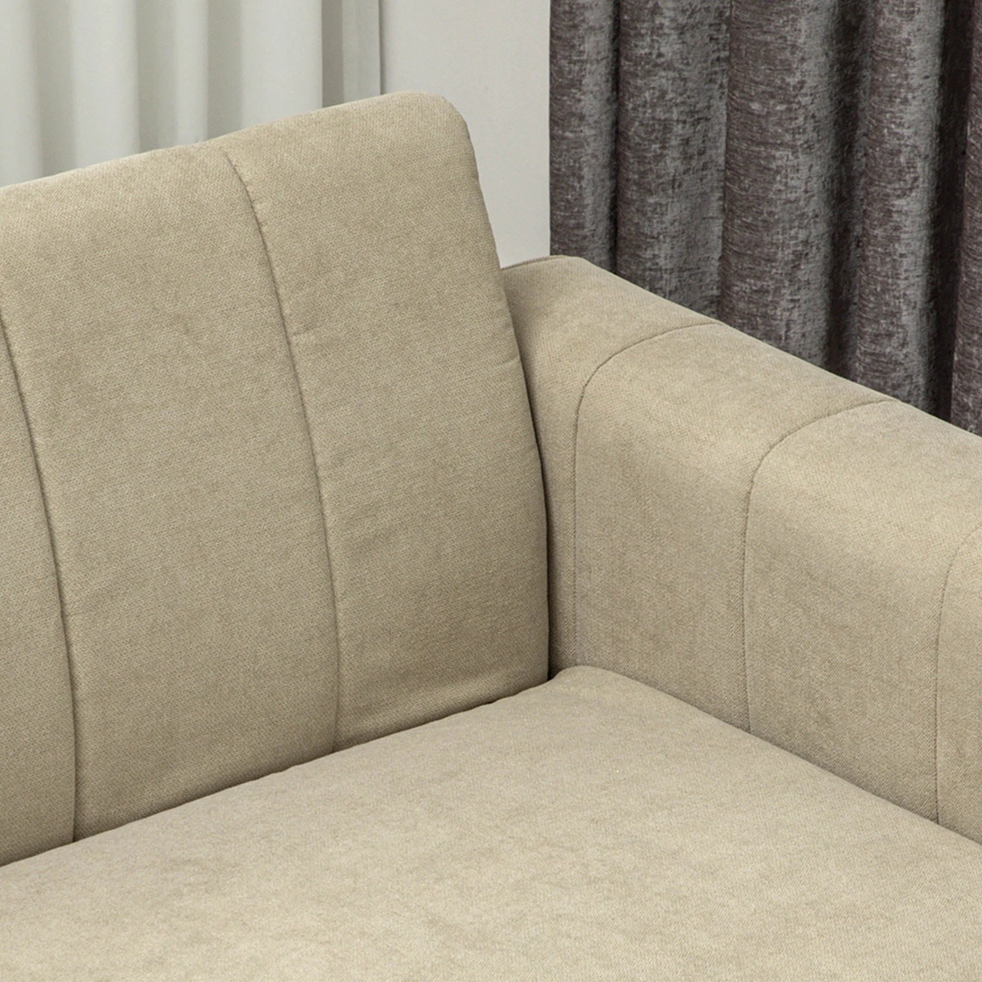 HOMCOM Three Seater Sofa Full Size Channel Tufted For Home by HOMCOM