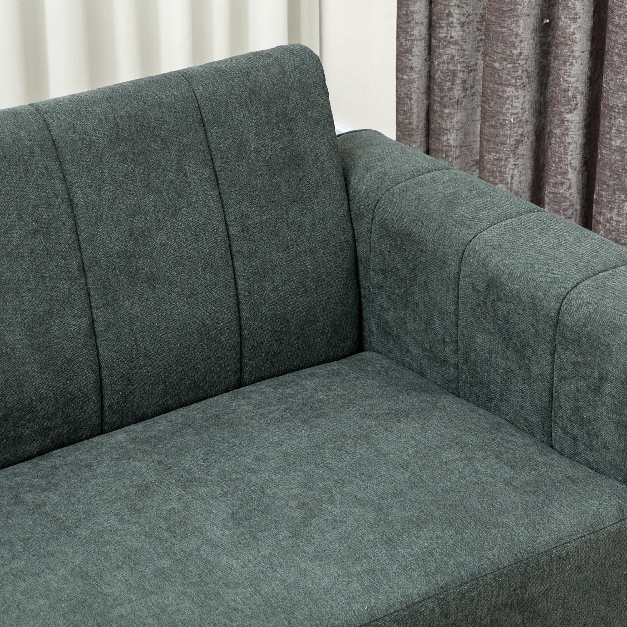 HOMCOM Three Seater Sofa Full Size Channel Tufted For Home - Sofa