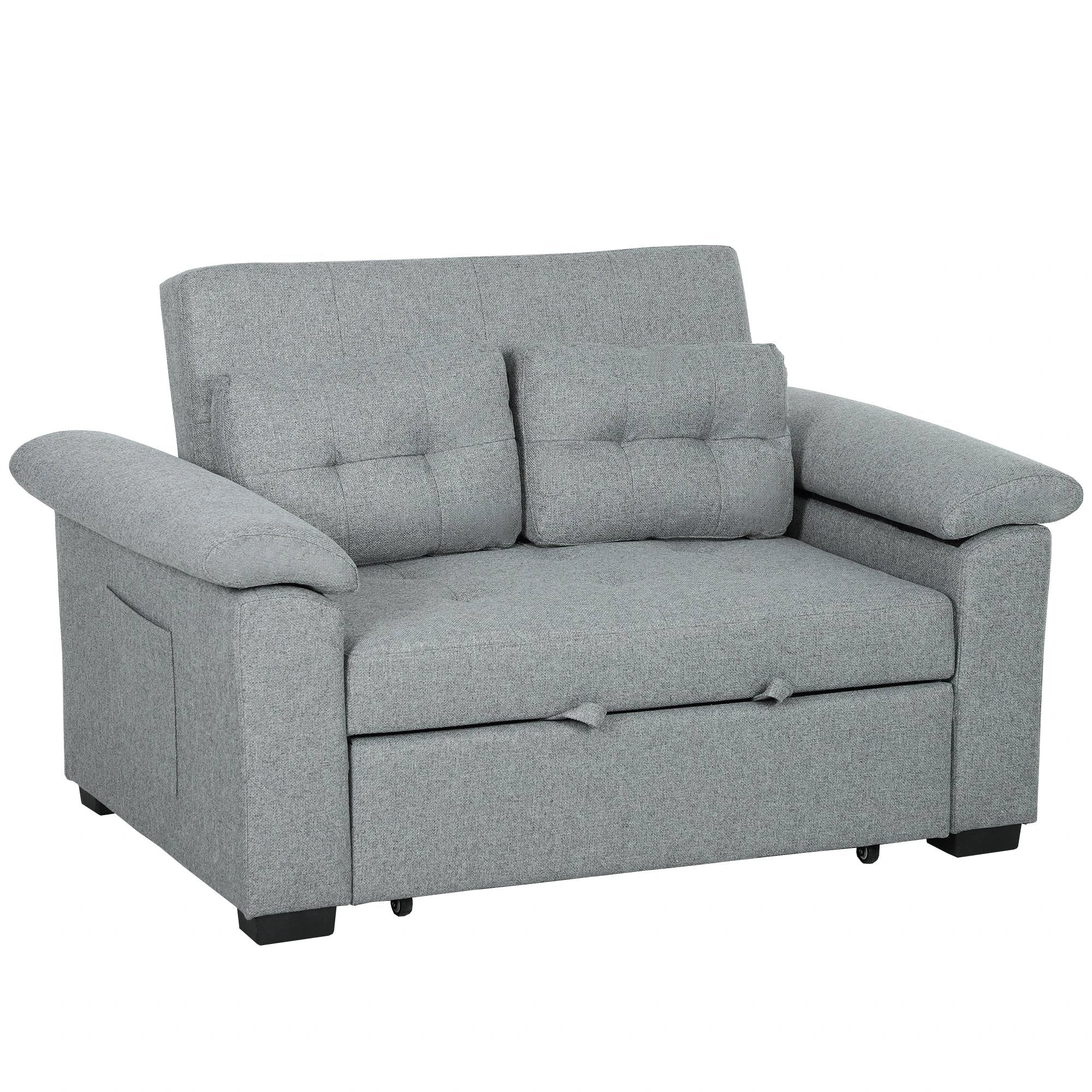 HOMCOM Homcom Sofa Bed Two Seater Click Clack For Living Room - Sofa Bed