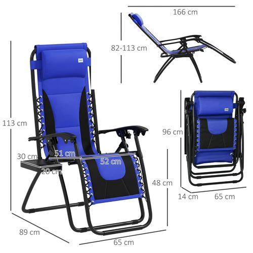 Outsunny Folding Recliner Chair with Cup Holder and Adjustable Position for Outdoor Relaxation by Outsunny
