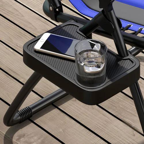 Outsunny Folding Recliner Chair with Cup Holder and Adjustable Position for Outdoor Relaxation by Outsunny