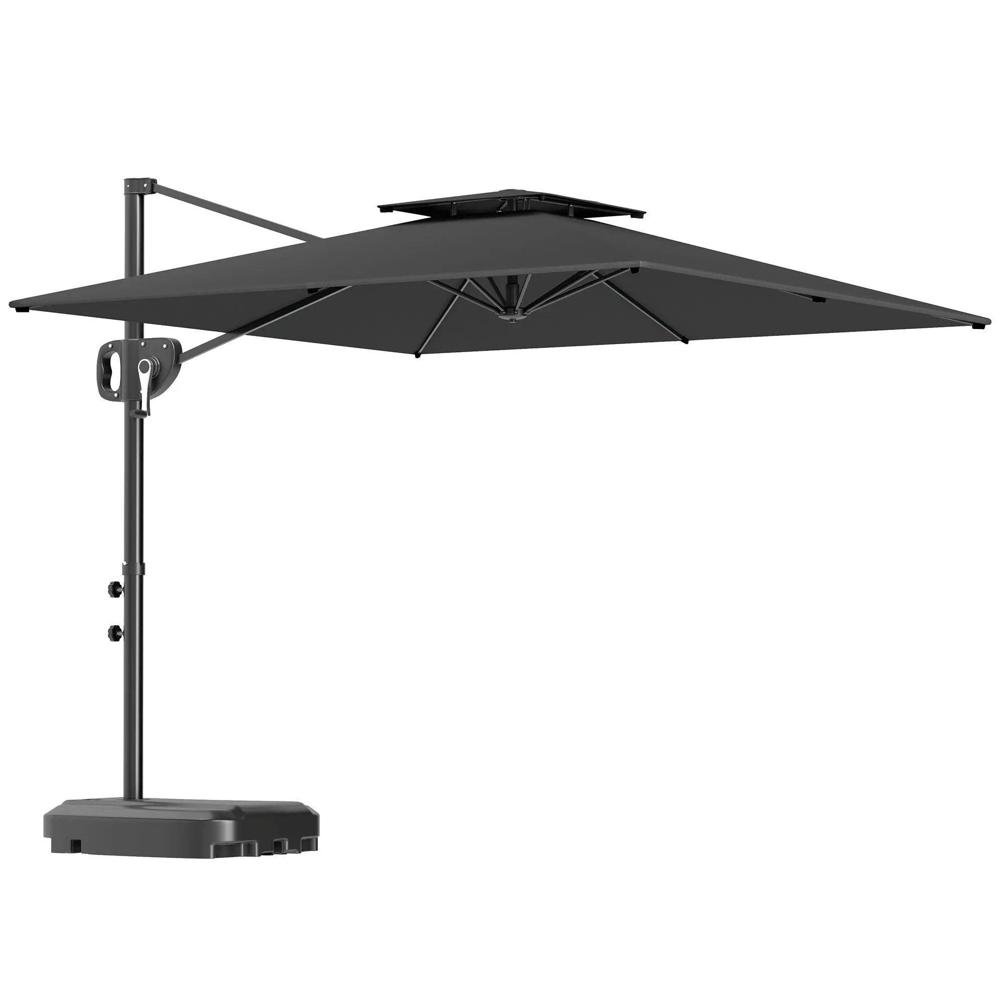 Outsunny Premium Dark Grey Garden Parasol - UV Protection & Stability - 268 cm - Parasol