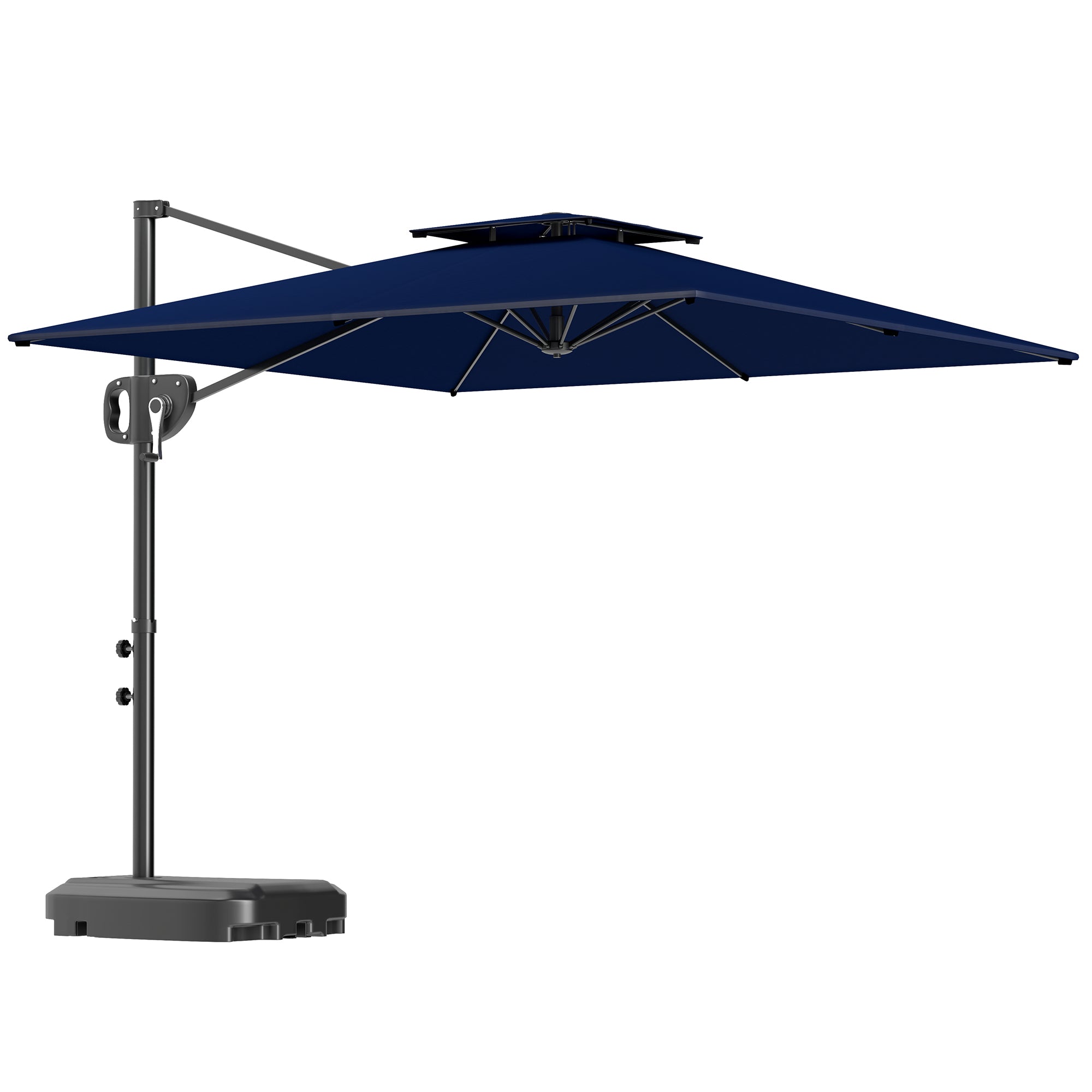 Outsunny Premium Dark Grey Garden Parasol - UV Protection & Stability - 268 cm - Parasol