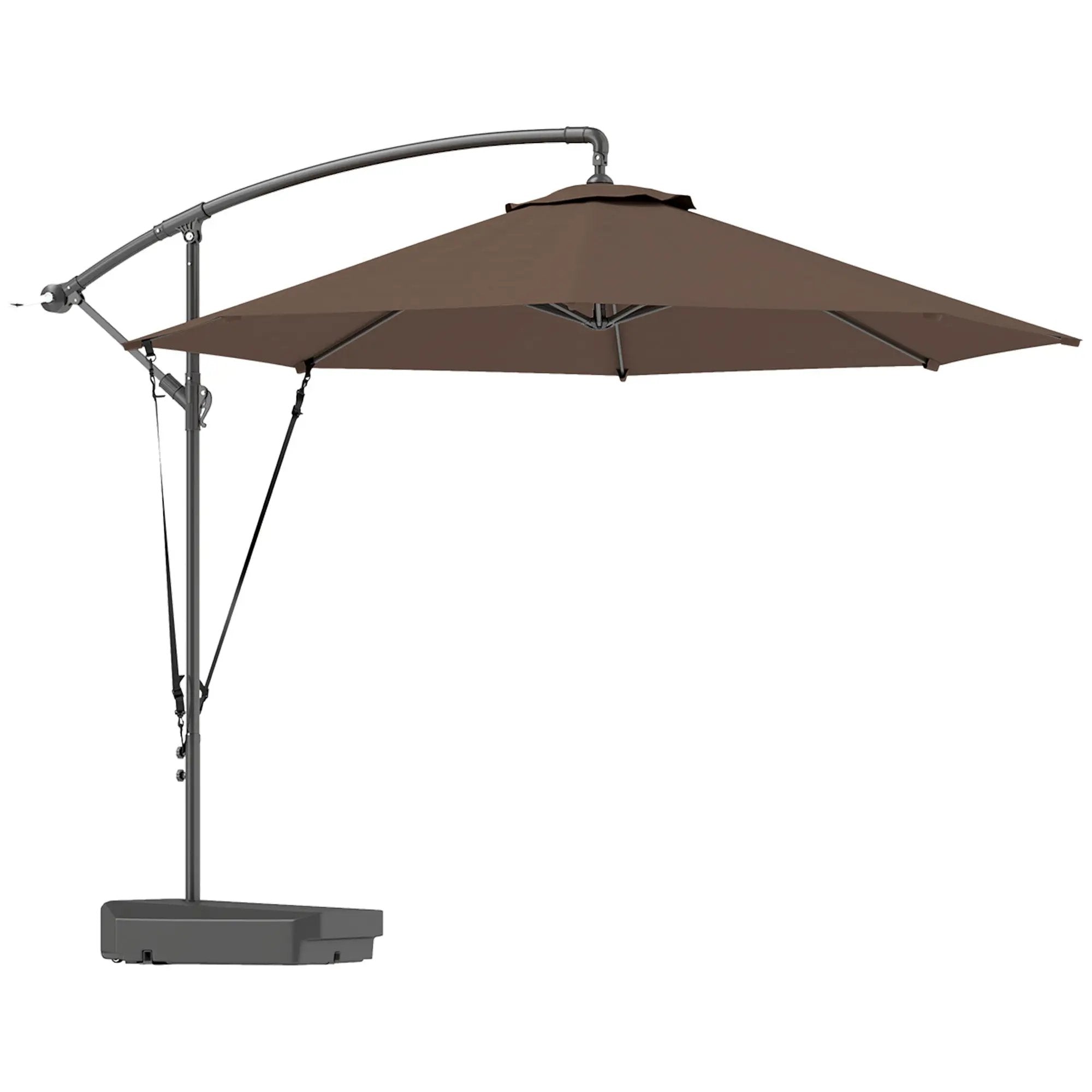 Outsunny Outsunny Garden Cantilever Parasol with Cover Weighted Base Wind Strap - Parasol
