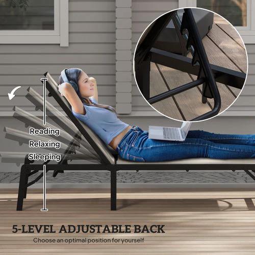 Durable Folding Recliner Chair with Adjustable Recline for Outdoor Relaxation by Outsunny