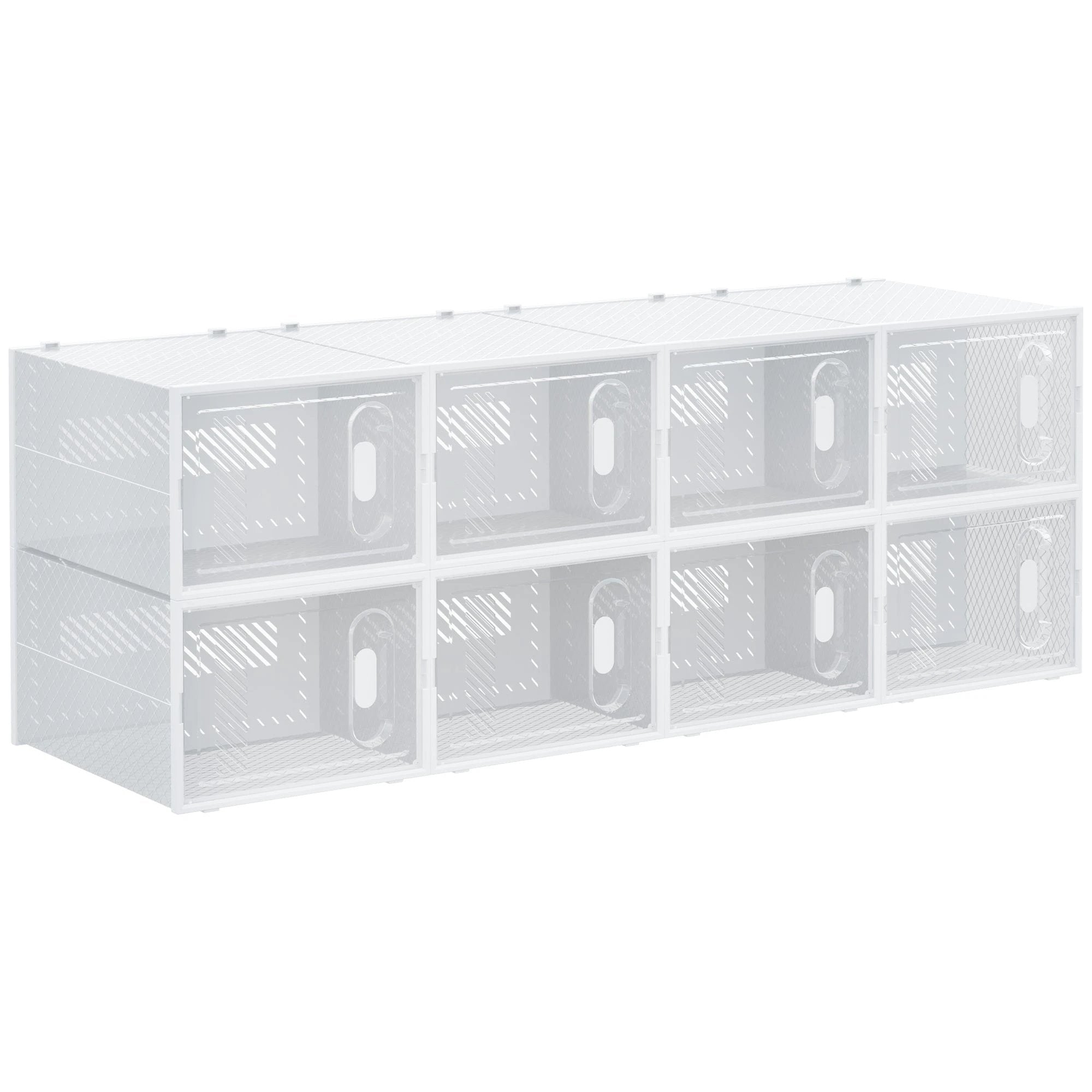 HOMCOM 8-Box Clear Shoe Storage For Home by HOMCOM