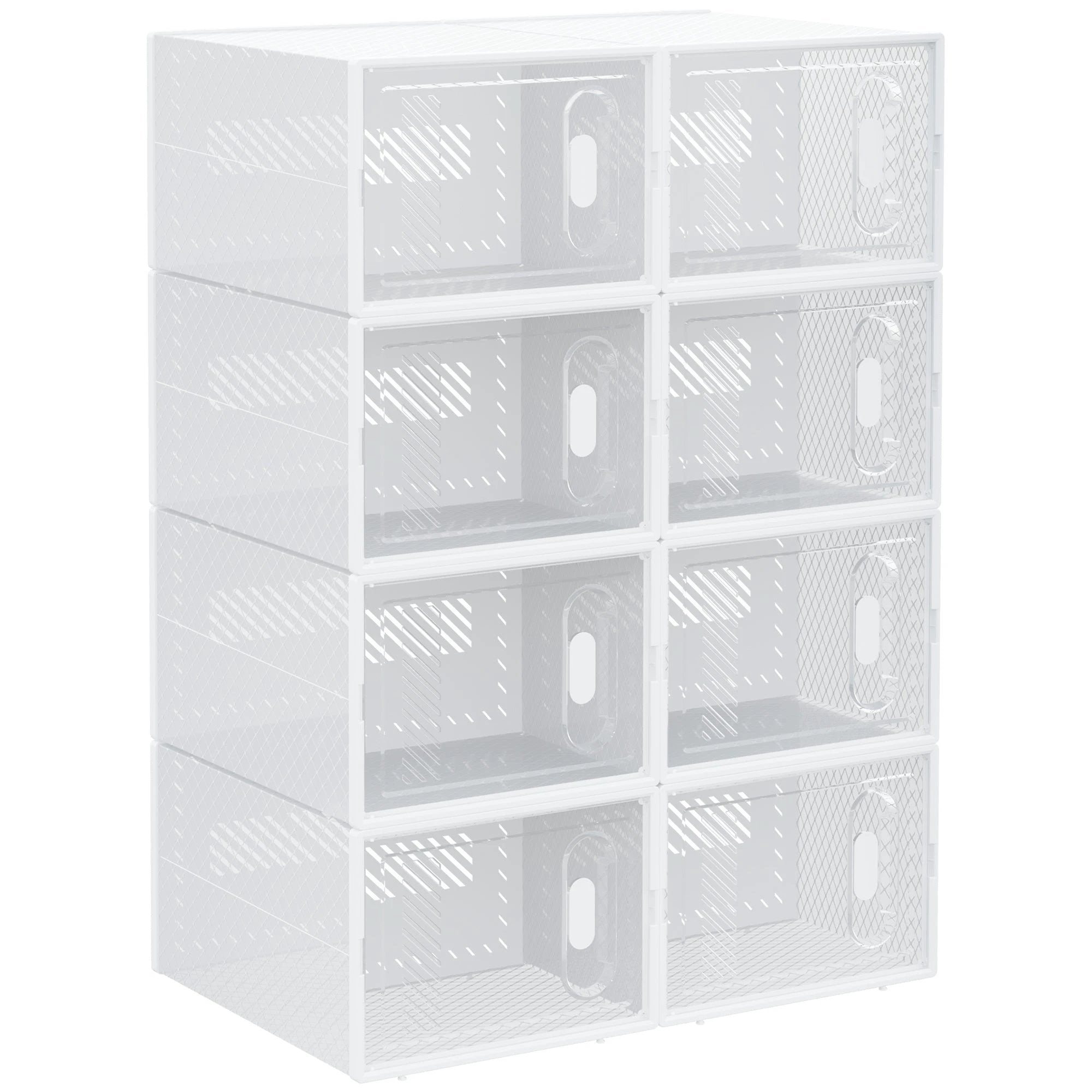 HOMCOM 8-Box Clear Shoe Storage For Home by HOMCOM