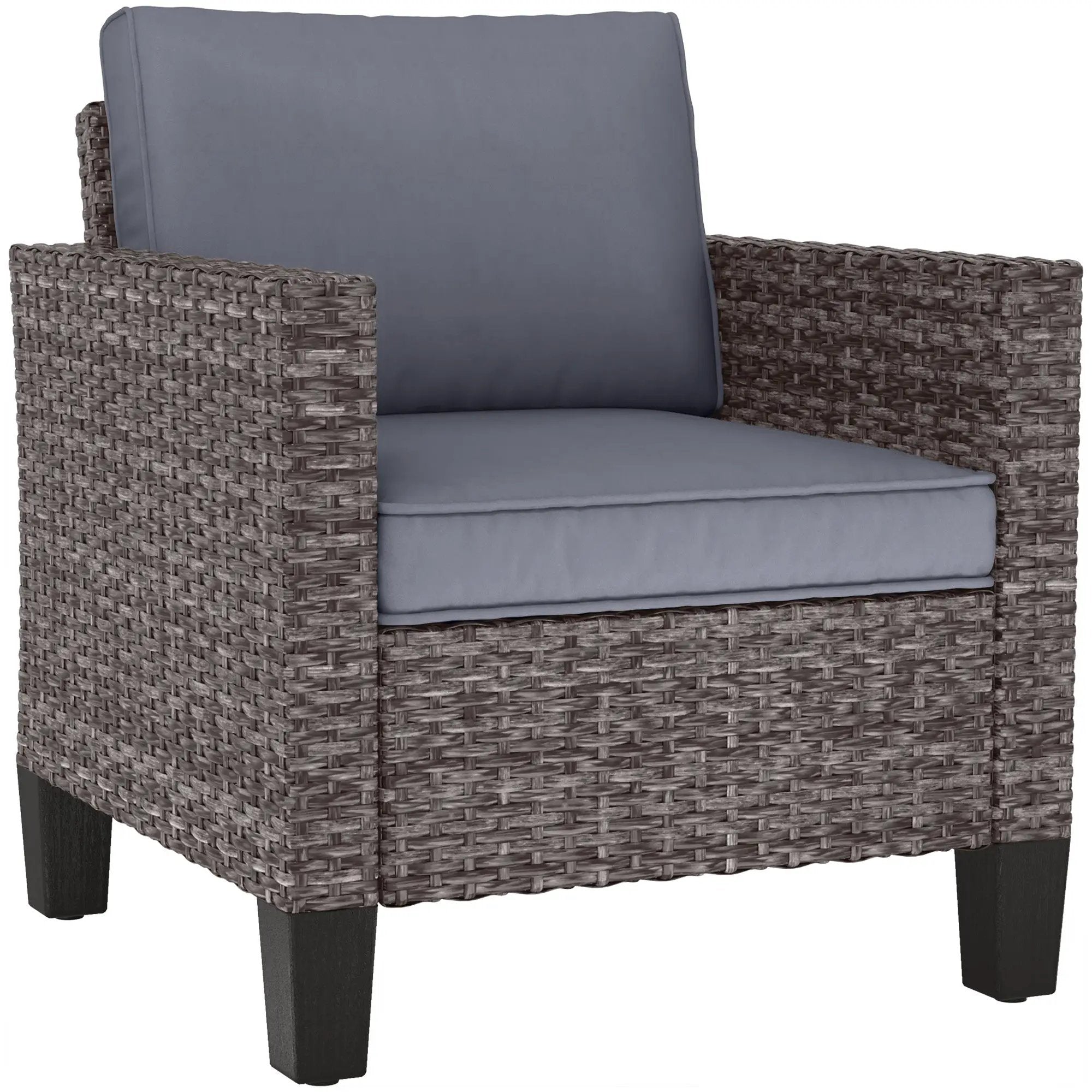 Outsunny Outsunny Single Rattan Chair, Garden Armchair with Cushions - Garden Chairs