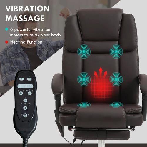 Vinsetto Massage Office Chair, PU Leather High Back Recliner by Vinsetto