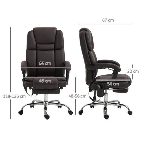Vinsetto Massage Office Chair, PU Leather High Back Recliner by Vinsetto
